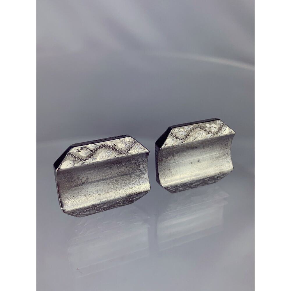 Large Sterling Silver Cufflinks Anson Engravable Statement Heavy 26.5g VTG M1 - Picture 7 of 11